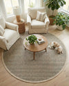 Terrace Fringe Collection Area Rug - Patio Round Brown  lifestyle 72
