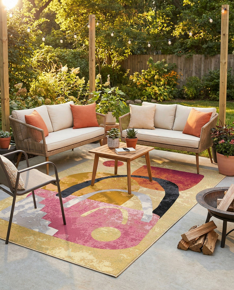 Urban Terrace Collection Area Rug -  Skyline Rectangle Multi  lifestyle 13