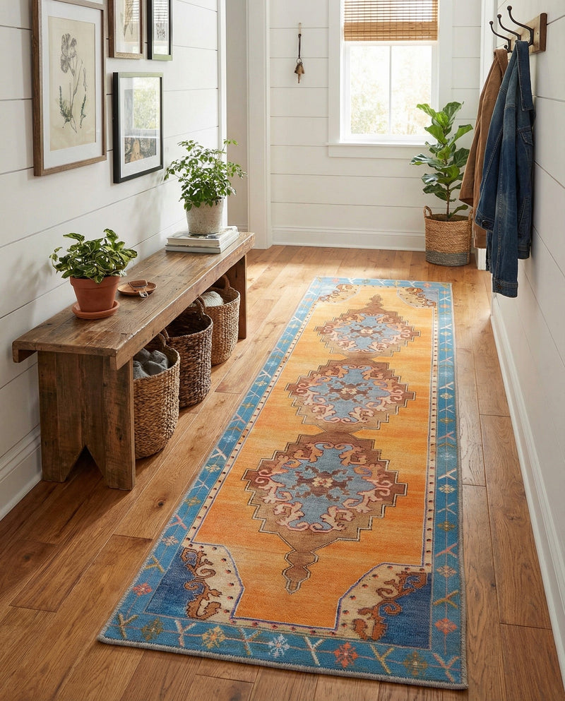 Heritage Elegance Collection Area Rug -  Winterthur (Orange) Runner Orange  lifestyle 30