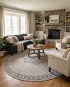 Mykonos Manor Collection Area Rug -  Tinos (Ivory) Round Ivory  lifestyle 57