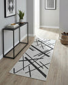 Urban Terrace Collection Area Rug -  Bowery Runner Black and White  lifestyle 43