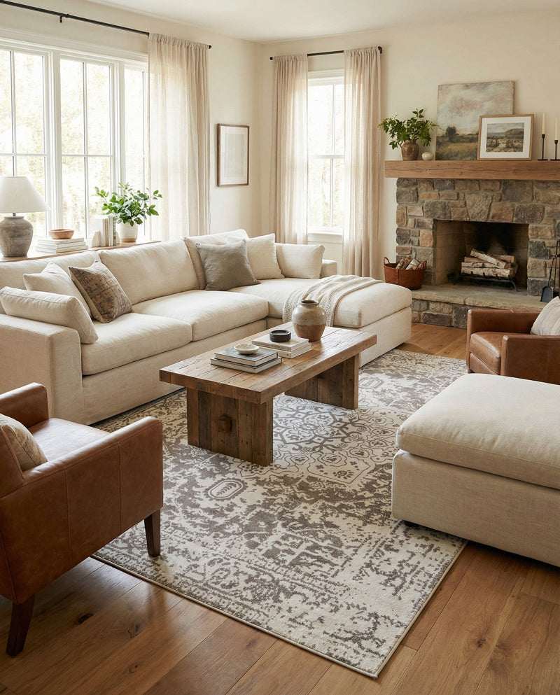 Georgetown Rugs Collection Area Rug - Dupont (White) Rectangle White  lifestyle 5