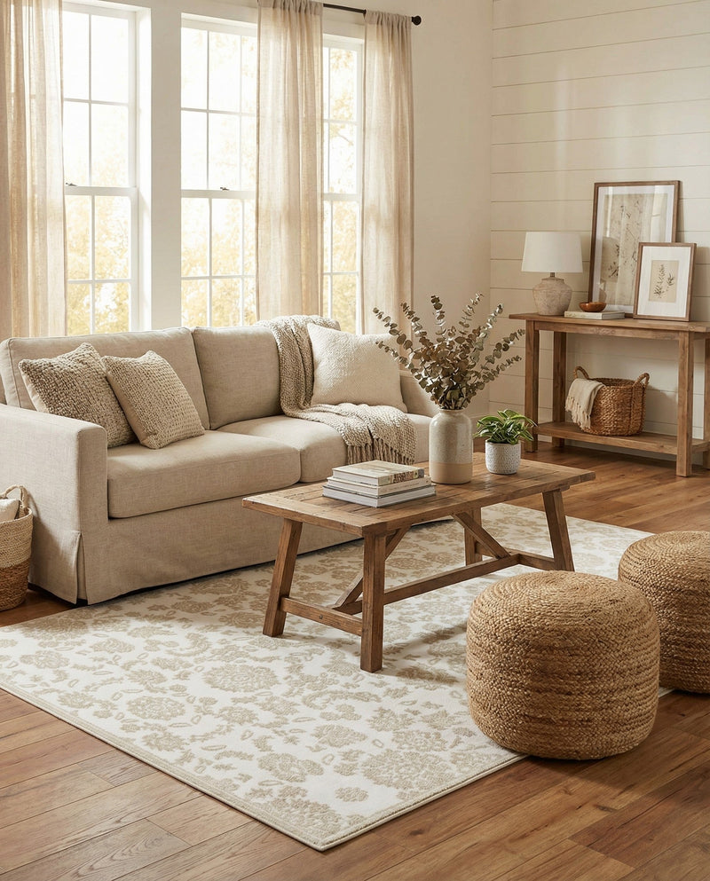 Andes Summit Collection Area Rug -  Chimborazo Rectangle White Brown  lifestyle 23