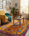 Caribbean Cove Collection Area Rug -  Nevis Rectangle Orange  lifestyle 14