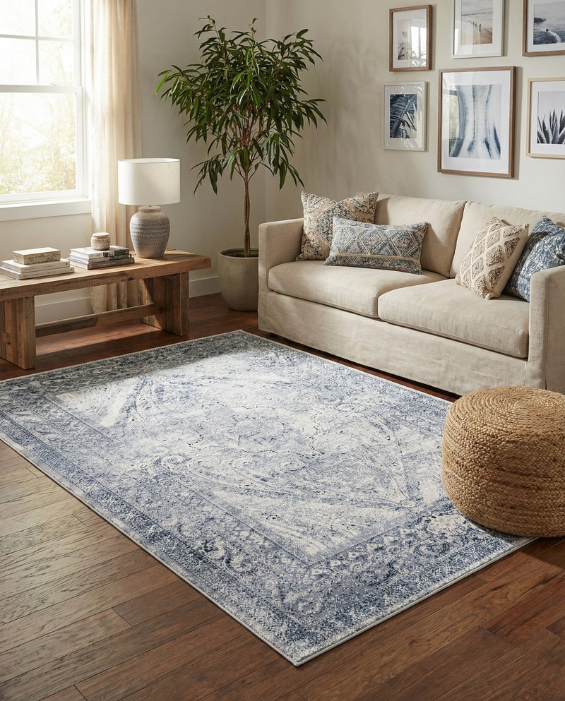 Coastal Manor Collection Area Rug -  Seagrove Rectangle Dark Blue  lifestyle 13
