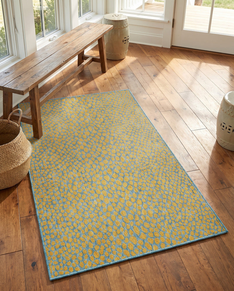 Urban Oasis Rugs Collection Area Rug -  Terrace (Yellow and Aqua) Rectangle Yellow and Aqua  lifestyle 23