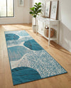 Urban Terrace Collection Area Rug -  Courtyard Runner Blue and Ivory  lifestyle 34