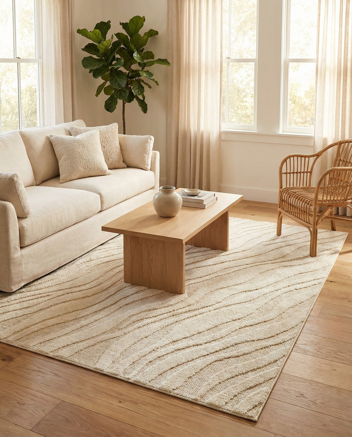 Sienna Collection Area Rug -  Garda Rectangle Ivory  lifestyle 43