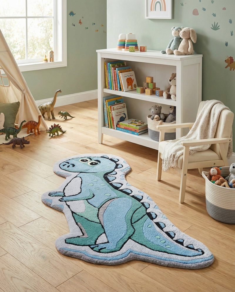 Whimsy Wonders Wool Collection Area Rug -  Grove Rectangle Blue  lifestyle 3