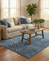 Aegean Elegance Washables Collection Area Rug -  Mykonos Rectangle Navy Blue  lifestyle 53