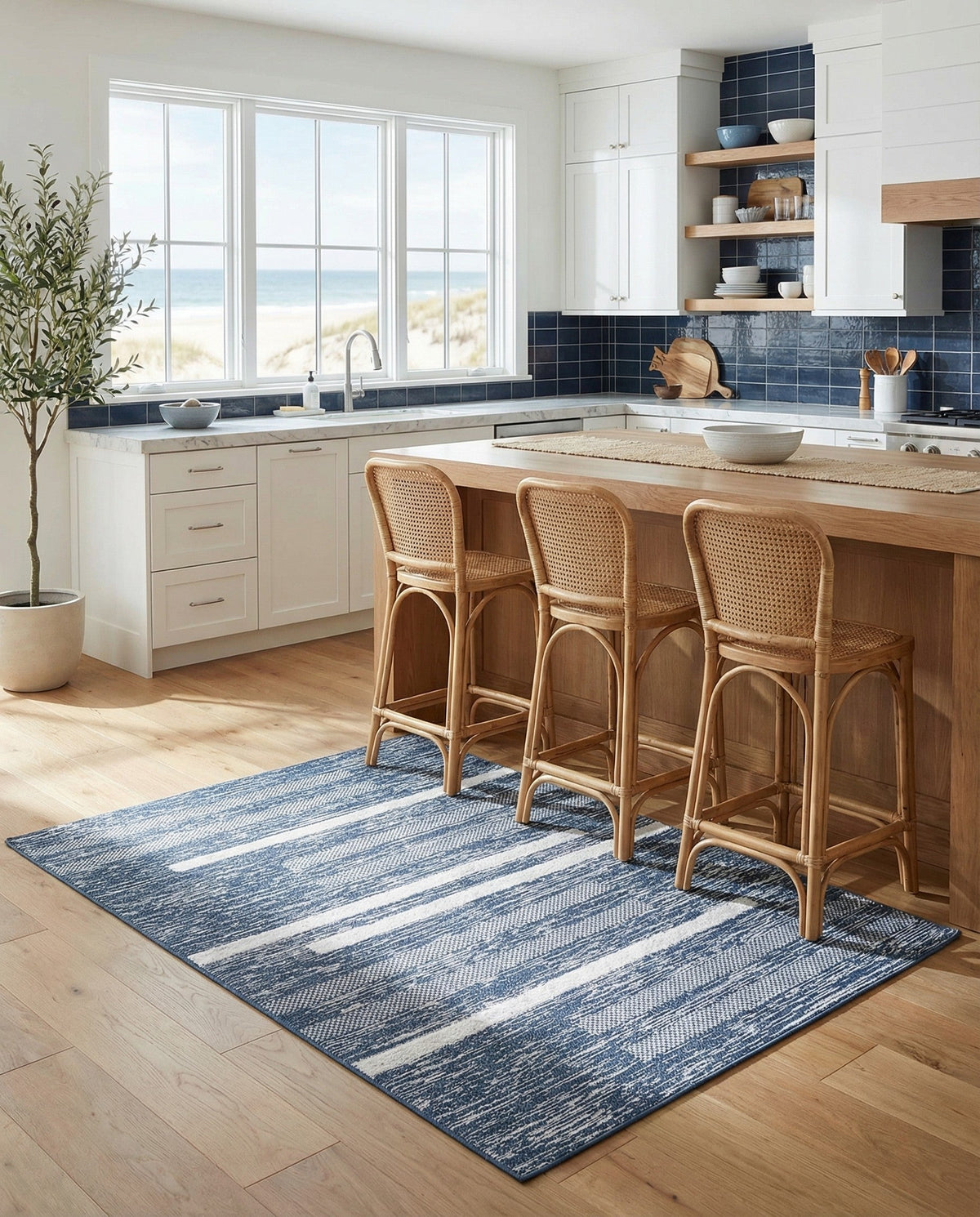 Cathedral Elegance Collection Area Rug - Chapel Rectangle Navy Blue  lifestyle 50
