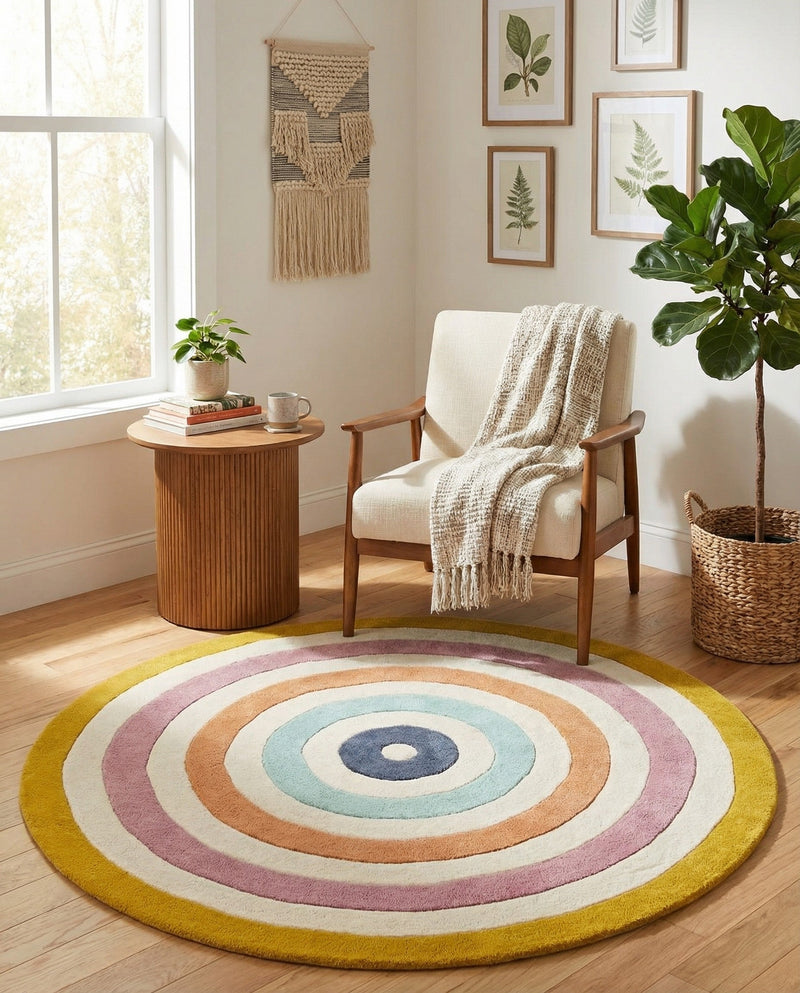 Shepherd's Glen Wool Collection Area Rug - Eldon Round Multi  lifestyle 13
