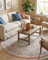 Savannah Series Collection Area Rug - Charleston (Powder Pink) Round Powder Pink  lifestyle 28