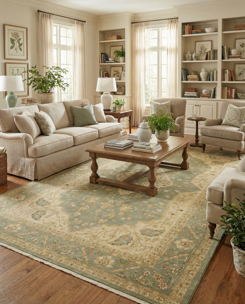 Chelsea Elegance Collection Area Rug -  Twickenham Rectangle Light Green  lifestyle 24