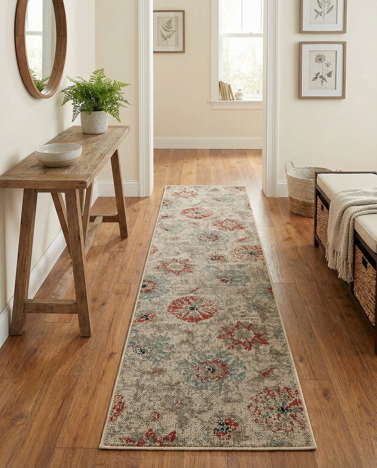 Seaside Blooms Collection Area Rug - Seychelles Runner Beige  lifestyle 128