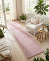 Cozy Comfort Shag Collection Area Rug - Haven (Pink) Runner Pink  lifestyle 67
