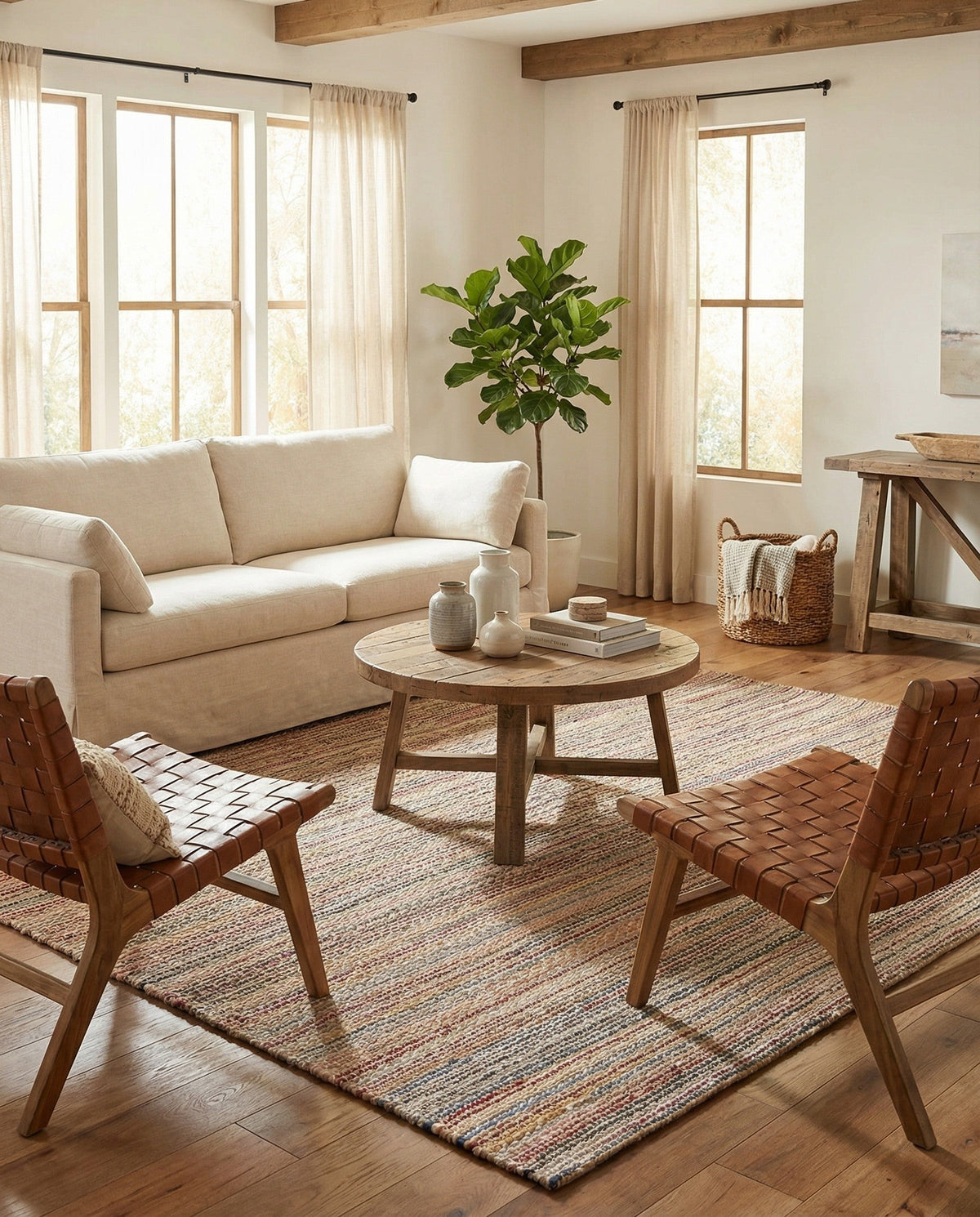 Savannah Jute Collection Area Rug - Serengeti Square Multi  lifestyle 43
