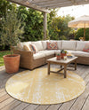 Desert Nomad Terrace Collection Area Rug - Sahara (Yellow) Round Yellow  lifestyle 31