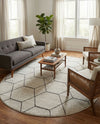 Trellis Mosaic Collection Area Rug - Arborville (Ivory) Oval Ivory  lifestyle 34