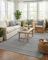 Seaside Stripes Collection Area Rug -  Boardwalk (Light Blue) Rectangle Light Blue  lifestyle 18