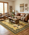 Tabriz Tapestries Collection Area Rug - Azerbaijan (Cream) Rectangle Cream  lifestyle 22