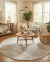 Desert Nomad Terrace Collection Area Rug - Sahara (Gray) Round Gray  lifestyle 76