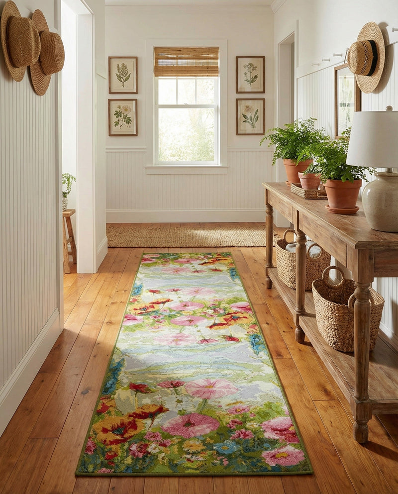 Seaside Blooms Collection Area Rug -  Amalfi Runner Multi  lifestyle 40