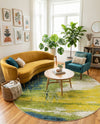 Venetian Elegance Collection Area Rug -  Chioggia Round Light Green  lifestyle 28