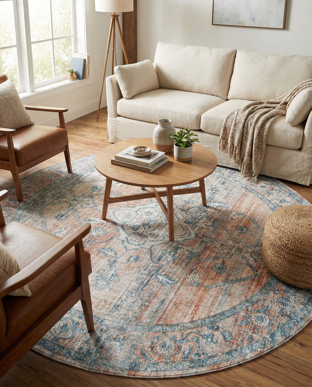 Coastal Haven Collection Area Rug -  Marina Round Multi  lifestyle 184