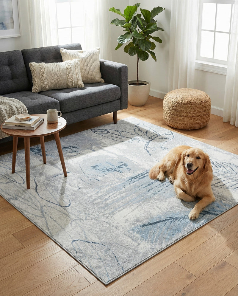 Aegean Elegance Washables Collection Area Rug -  Paros Square Ivory Gray  lifestyle 73