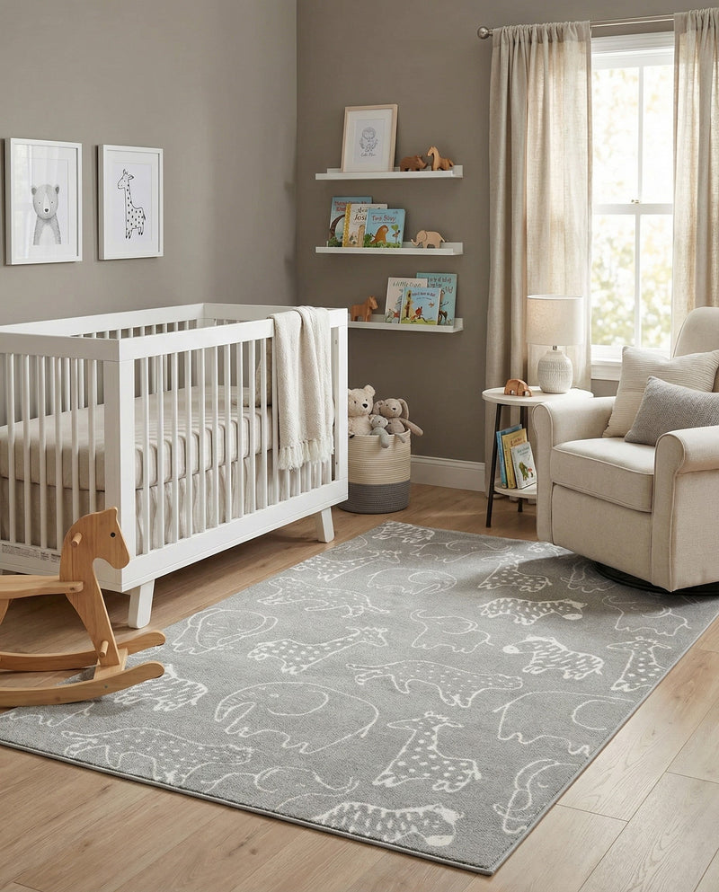 Wonder Tykes Collection Area Rug -  Spectrum Rectangle Gray  lifestyle 69