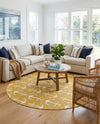 Seaside Haven Rugs Collection Area Rug - Sapphire (Yellow) Round Yellow  lifestyle 68