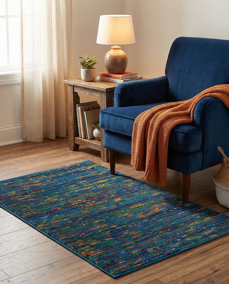 Caribbean Cove Collection Area Rug -  Lucia Rectangle Navy Blue  lifestyle 20