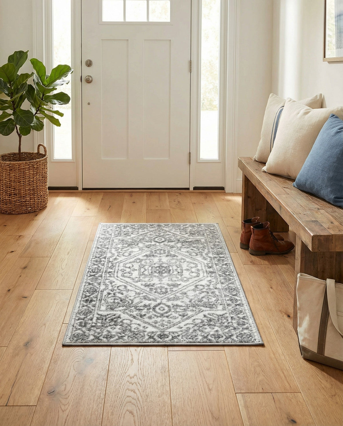 Charleston Elegance Collection Area Rug - Harborview Rectangle White  lifestyle 43
