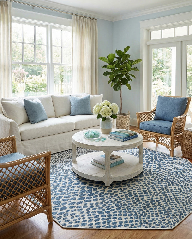 Urban Oasis Rugs Collection Area Rug -  Terrace (Blue) Octagon Blue  lifestyle 46