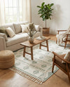 Sonoran Collection Area Rug - BellRock Rectangle Aquamarine and White  lifestyle 17