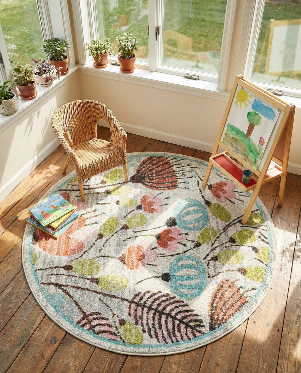 Wonder Tykes Collection Area Rug -  Fantasy Round Ivory  lifestyle 112