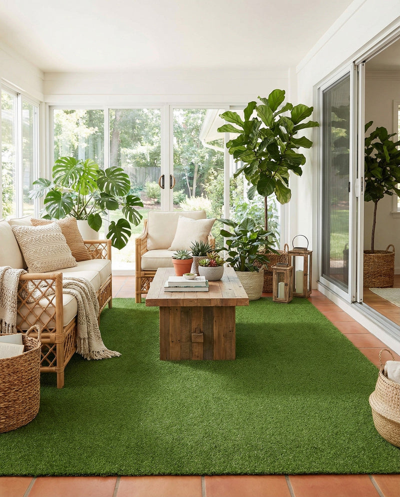 Meadow Retreat Collection Area Rug - Glen Rectangle Green  lifestyle 9