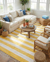 Tassel Trail Collection Area Rug - Pathway (Yellow and Ivory) Rectangle Yellow and Ivory  lifestyle 7