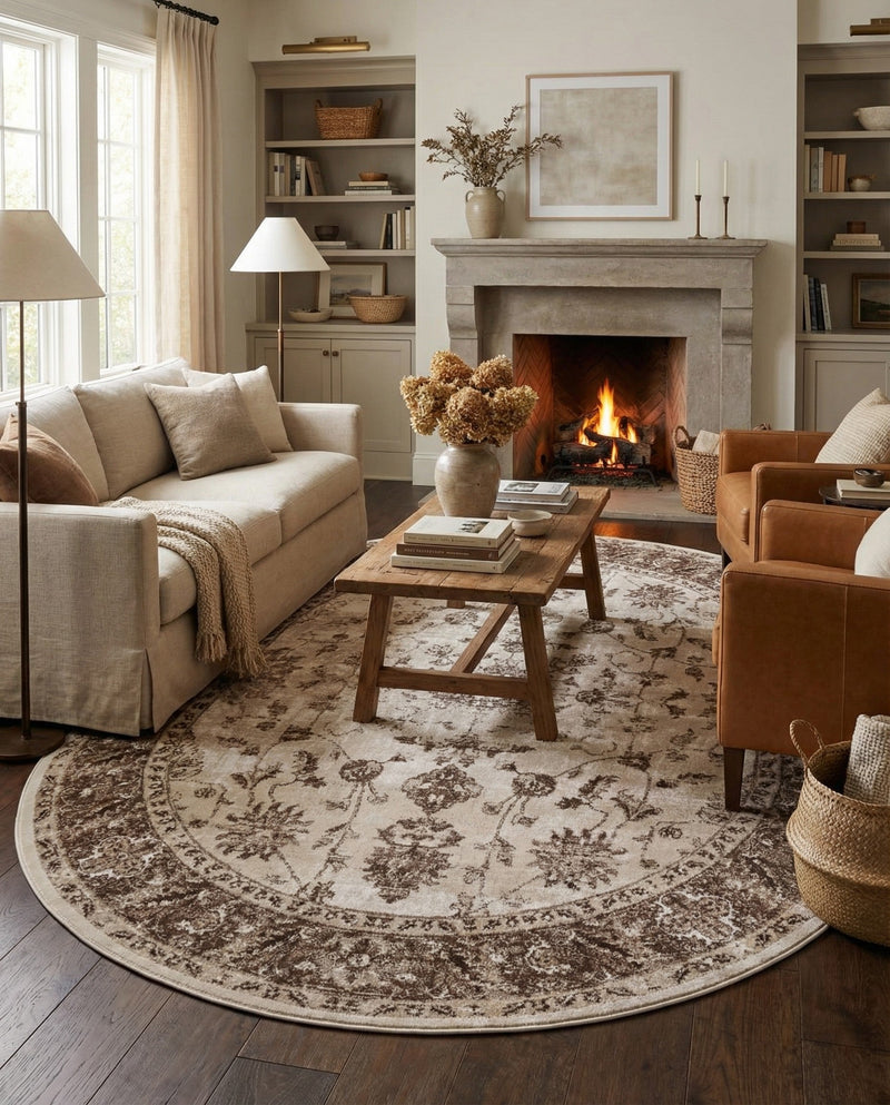 Andes Summit Collection Area Rug -  Aconcagua Oval Cream  lifestyle 67
