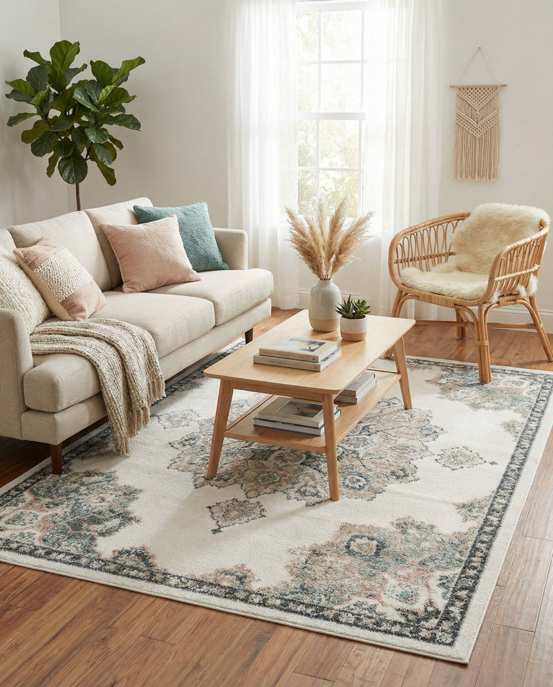 Beverly Grove Collection Area Rug - Melrose (Ivory) Rectangle Ivory  lifestyle 10