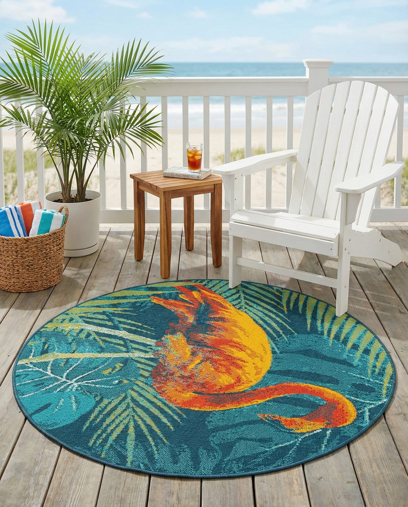 Seaside Haven Rugs Collection Area Rug -  Tidepool Round Multi  lifestyle 47