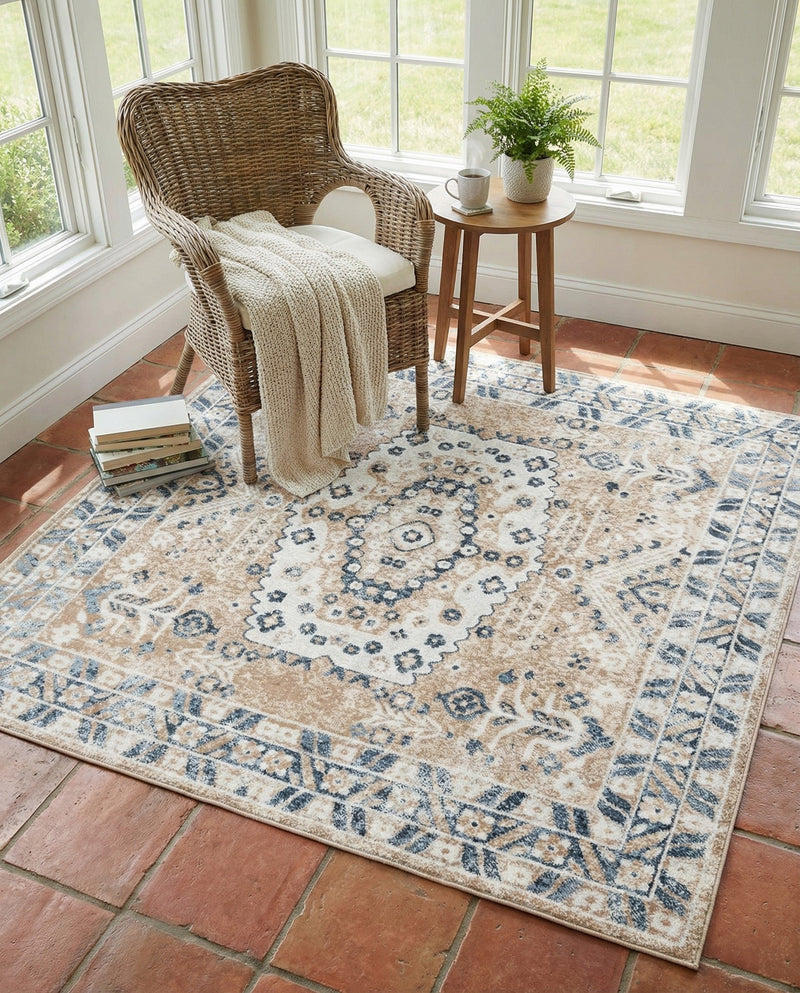 Cambridge Classics Collection Area Rug -  Pembroke (Beige) Square Beige  lifestyle 45