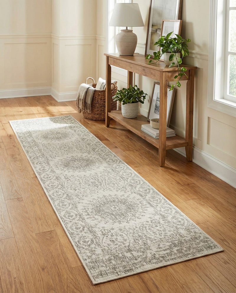 Patio Heritage Collection Area Rug -  Lafayette (Gray) Runner Gray  lifestyle 46