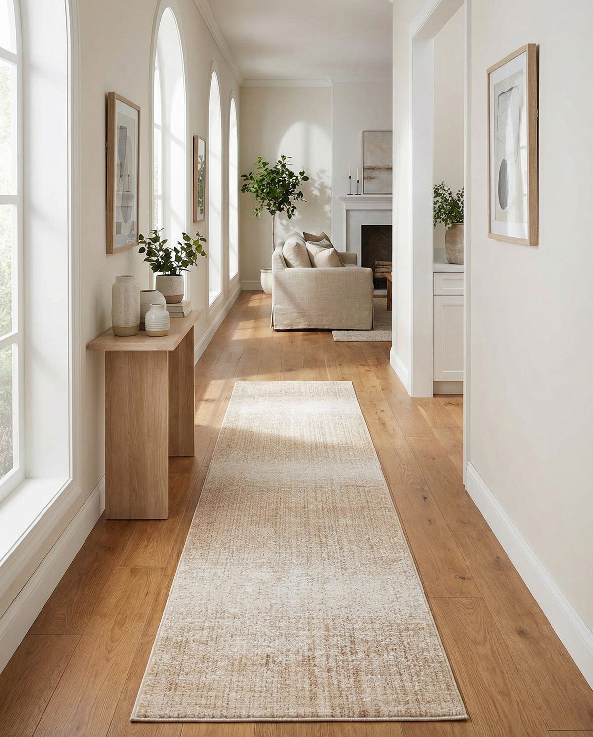 Jewel Oasis Collection Area Rug - Sapphire (Ivory) Runner Ivory  lifestyle 83