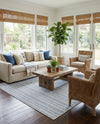 Seaside Stripes Collection Area Rug -  Boardwalk (Light Blue) Rectangle Light Blue  lifestyle 30