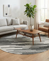 Urban Terrace Collection Area Rug -  Riverside Round Black and White  lifestyle 62