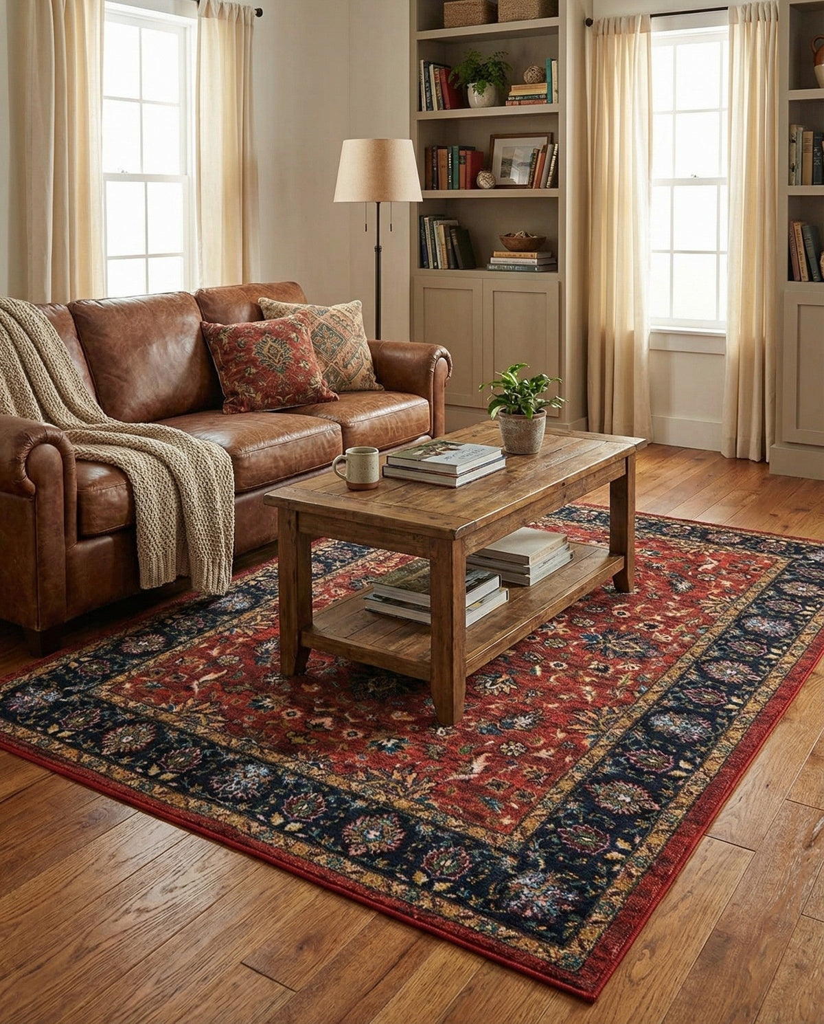 Casablanca Tapestry Collection Area Rug -  Marrakech (Classic Red) Rectangle Classic Red  lifestyle 8
