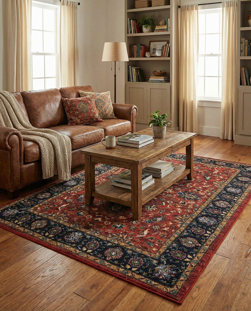 Casablanca Tapestry Collection Area Rug -  Marrakech (Classic Red) Rectangle Classic Red  lifestyle 8