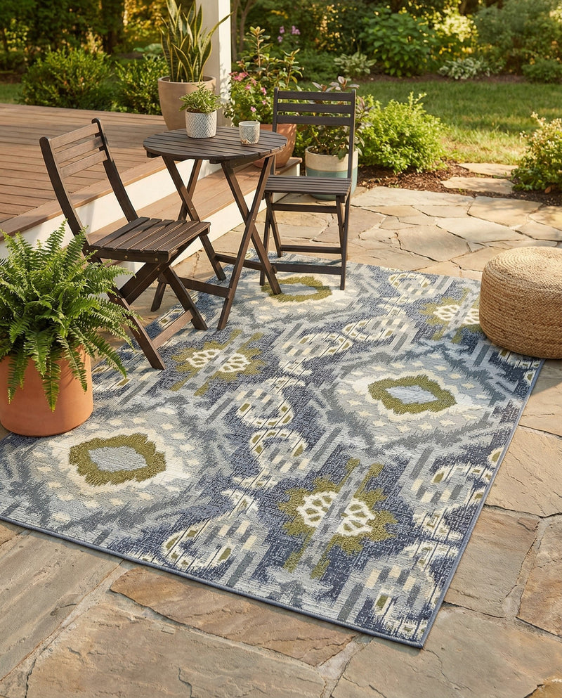 Urban Terrace Collection Area Rug -  Vista Rectangle Blue  lifestyle 4